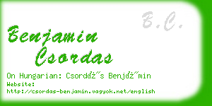 benjamin csordas business card